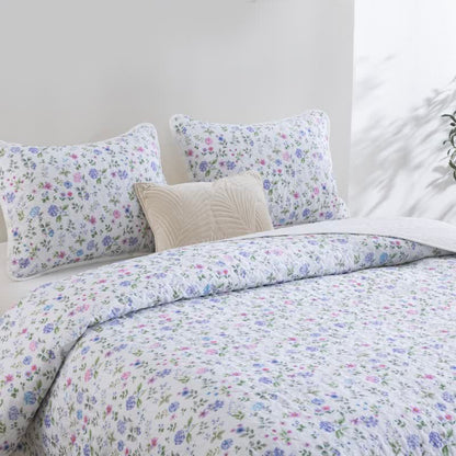 Ensemble de courtepointe en coton à fleurs sauvages aquarelles Ownkoti - image 0