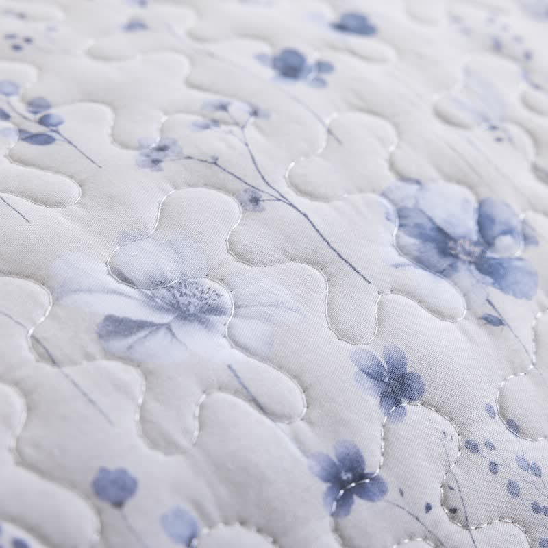 Ensemble de courtepointe en coton à fleurs aquarelles bleues Ownkoti - image 8