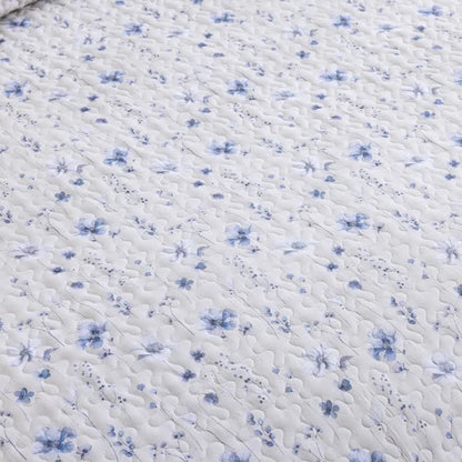 Ensemble de courtepointe en coton à fleurs aquarelles bleues Ownkoti - image 10