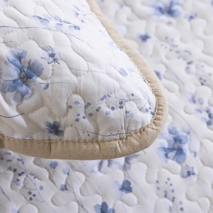 Ensemble de courtepointe en coton à fleurs aquarelles bleues Ownkoti - image 6