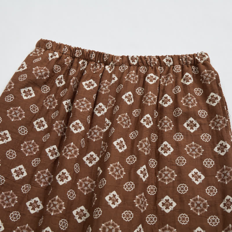 Ensemble pyjama à manches longues Ownkoti rétro géométrique - image 6