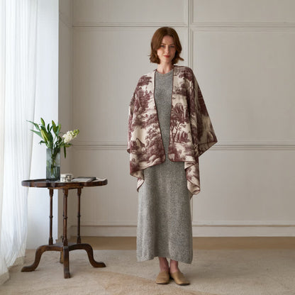 Poncho châle Ownkoti Vintage Jungle Toile Poncho Wrap - image 9