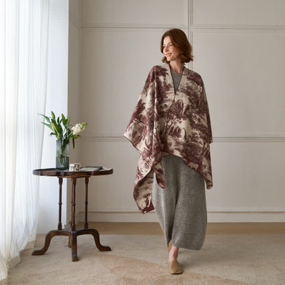 Poncho châle Ownkoti Vintage Jungle Toile Poncho Wrap - image 10