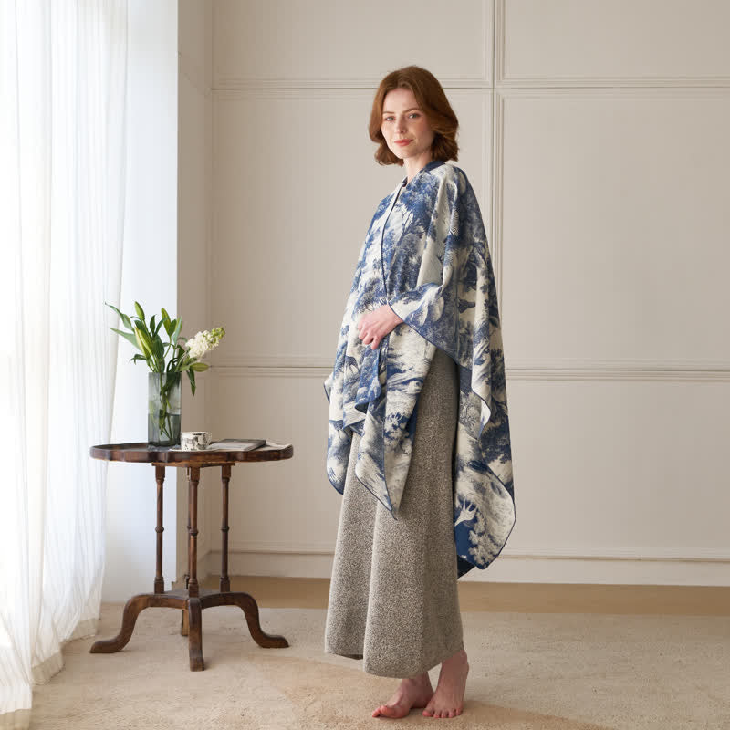Poncho châle Ownkoti Vintage Jungle Toile Poncho Wrap - image 3