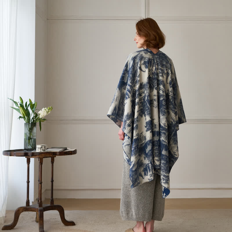 Poncho châle Ownkoti Vintage Jungle Toile Poncho Wrap - image 4
