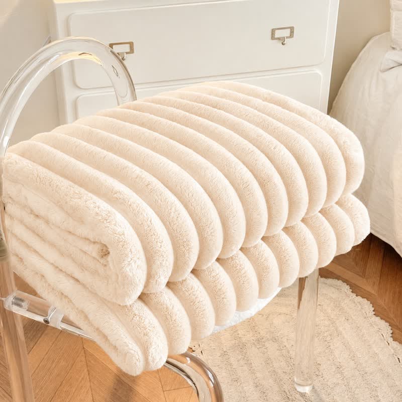 Couverture jetée en fourrure de lapin à rayures verticales épaisses Ownkoti - image 15