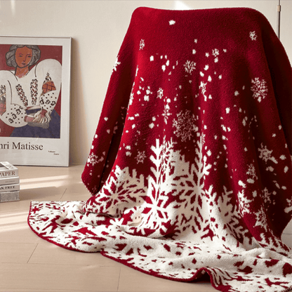 Couverture de Noël Ownkoti à flocons de neige rouges - image 1