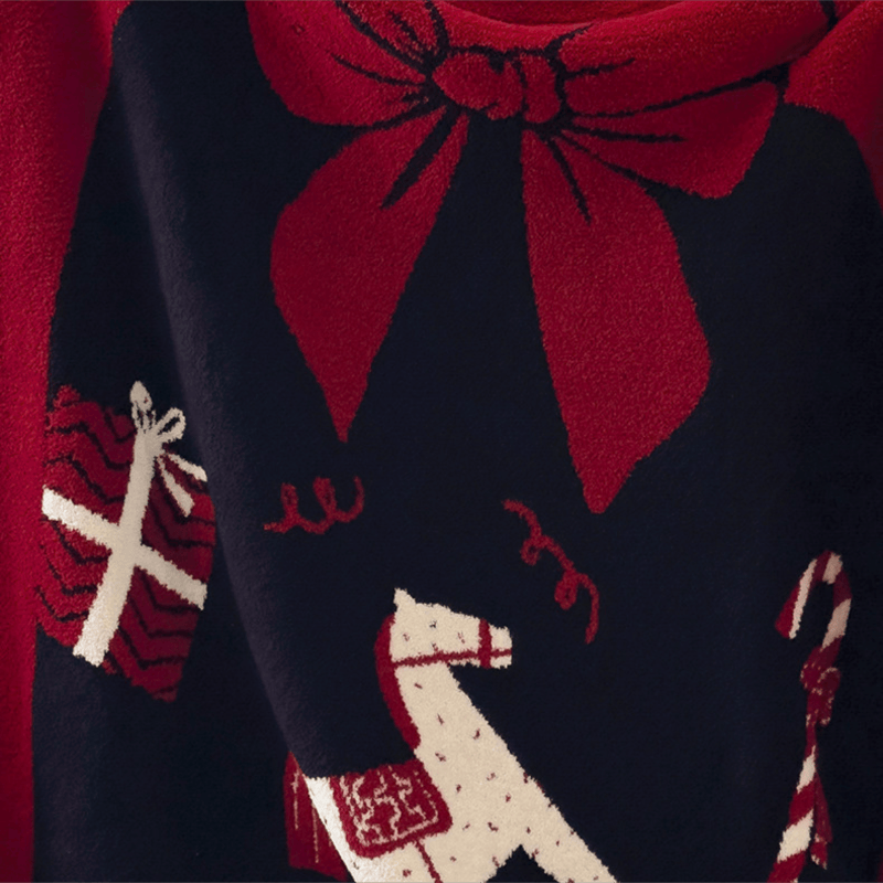 Couverture jetée jacquard Ownkoti à motif cheval à bascule de Noël - image 7