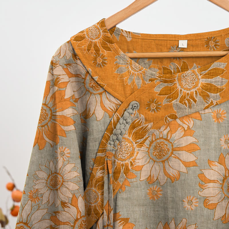 Ensemble pyjama en coton à motif tournesol oriental Ownkoti - image 8