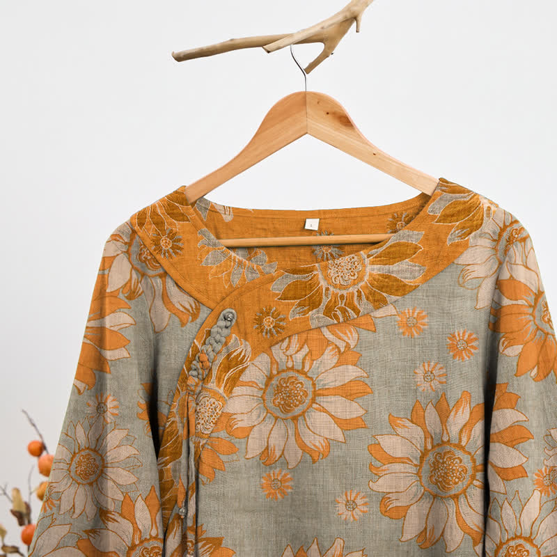 Ensemble pyjama en coton à motif tournesol oriental Ownkoti - image 7