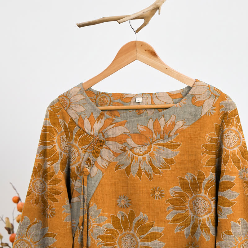 Ensemble pyjama en coton à motif tournesol oriental Ownkoti - image 1