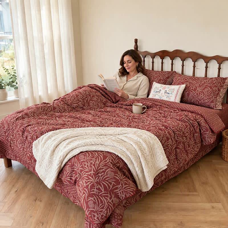 Couette réversible en coton à motif floral botanique Ownkoti - image 8