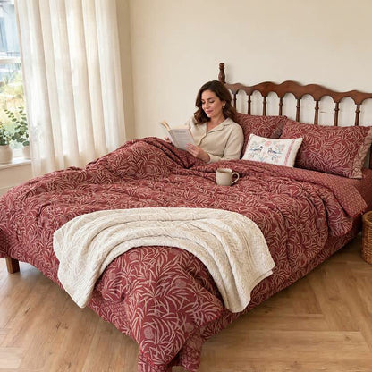 Couette réversible en coton à motif floral botanique Ownkoti - image 8