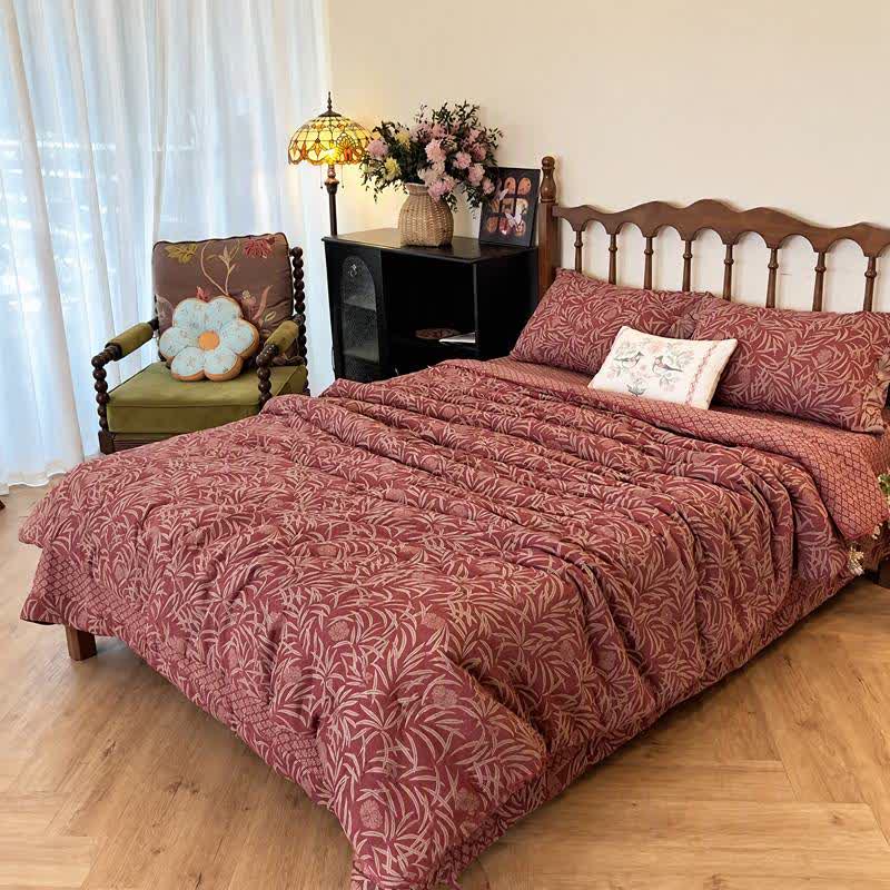 Couette réversible en coton à motif floral botanique Ownkoti - image 7