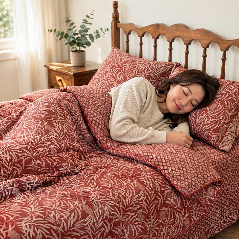 Couette réversible en coton à motif floral botanique Ownkoti - image 9