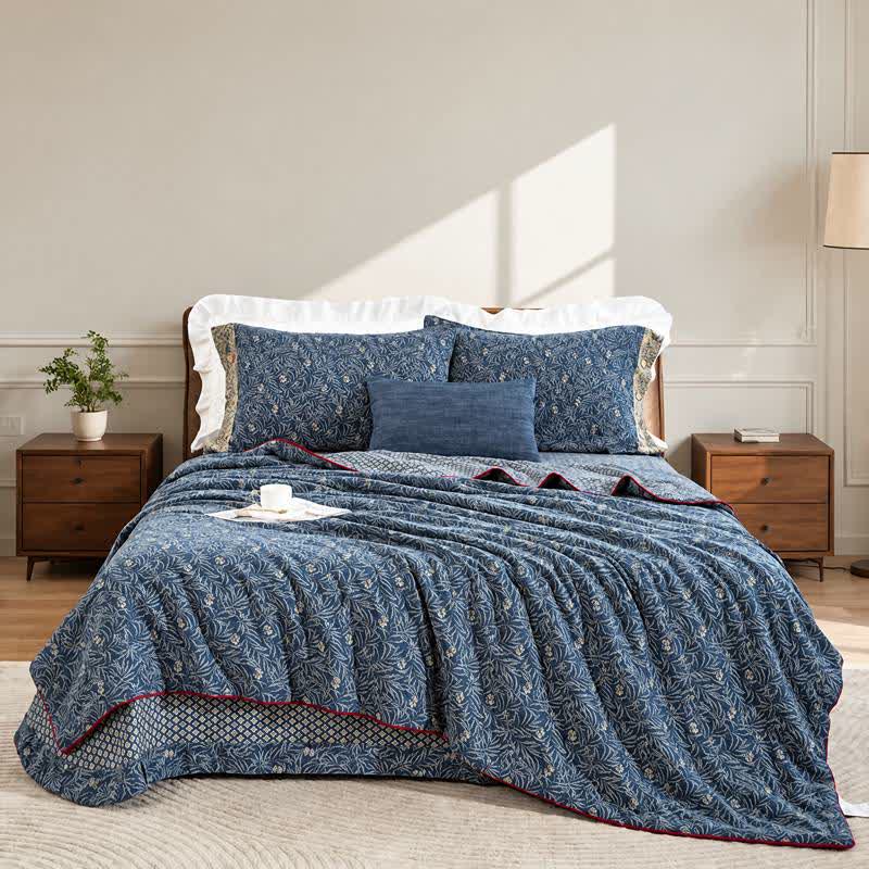 Couette réversible en coton à motif floral botanique Ownkoti - image 2