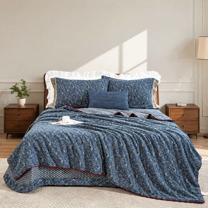 Couette réversible en coton à motif floral botanique Ownkoti - image 2