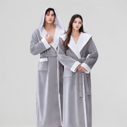 Peignoir long et douillet à capuche et polaire sherpa - image 2