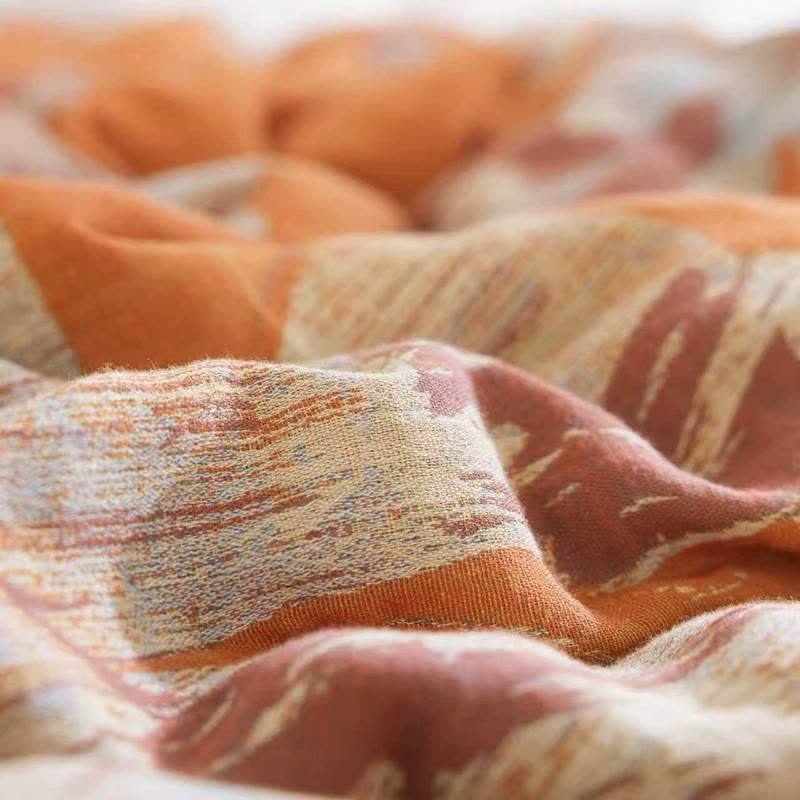 Couette réversible en coton à fleurs orange et bleues Ownkoti - image 9