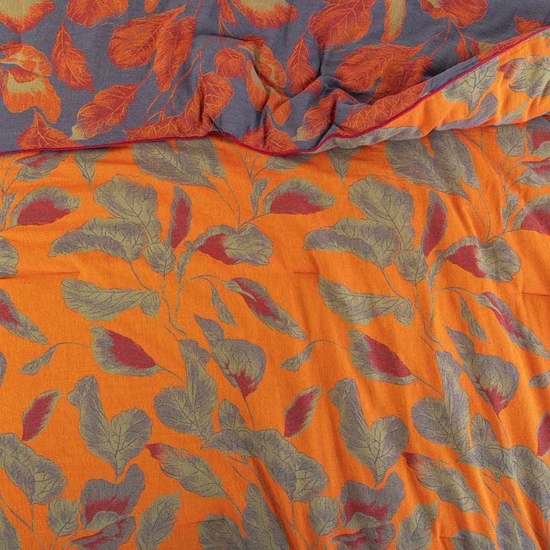 Couette en gaze de coton à feuilles d'automne orange Ownkoti - image 13