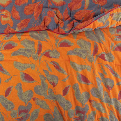 Couette en gaze de coton à feuilles d'automne orange Ownkoti - image 13