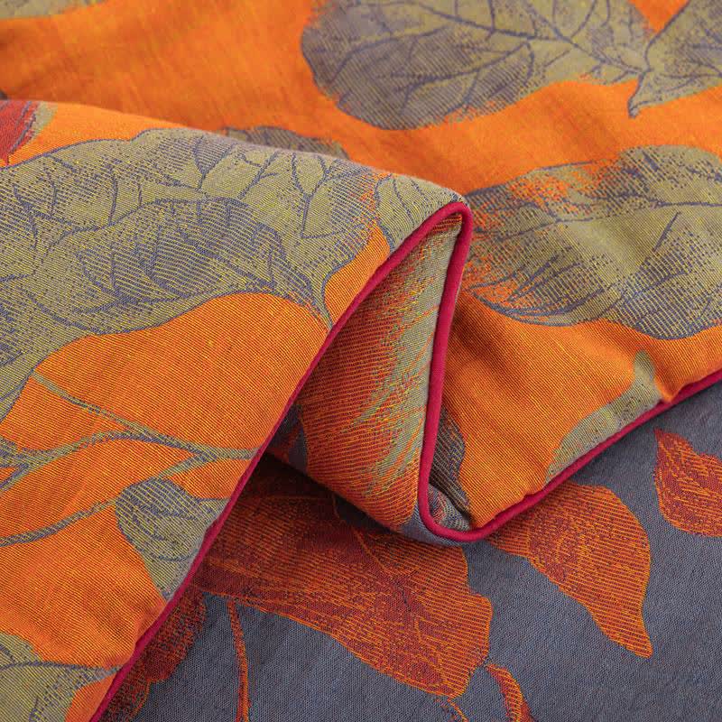 Couette en gaze de coton à feuilles d'automne orange Ownkoti - image 15