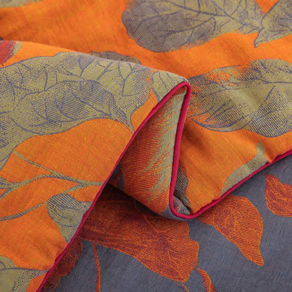 Couette en gaze de coton à feuilles d'automne orange Ownkoti - image 15