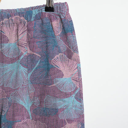 Ensemble pyjama Ownkoti style chinois à feuilles de ginkgo - image 10