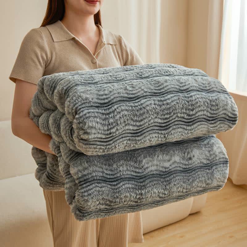 Couverture douce et moelleuse en peluche Ownkoti - Bleu et gris - 79" x 91" - image 16