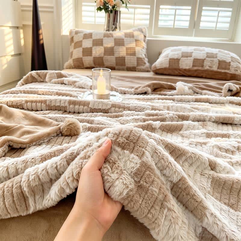 Couverture réversible confortable à carreaux modernes Ownkoti - image 6
