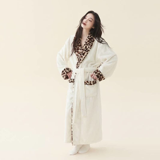 Peignoir long et moelleux à imprimé léopard - image 0