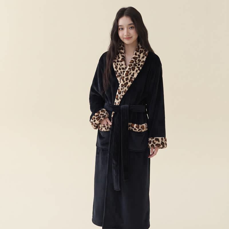 Peignoir long et moelleux à imprimé léopard - image 5