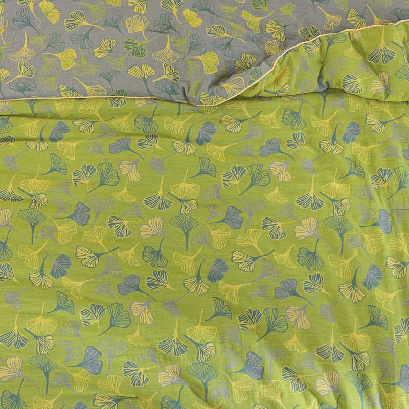 Couette en gaze de coton à feuilles de ginkgo vertes Ownkoti - image 6
