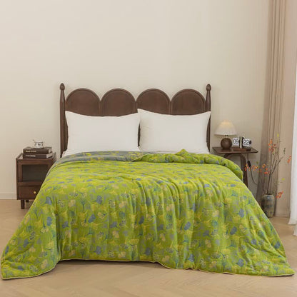 Couette en gaze de coton à feuilles de ginkgo vertes Ownkoti - image 9