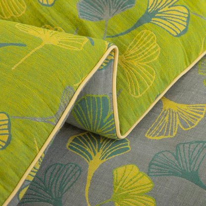 Couette en gaze de coton à feuilles de ginkgo vertes Ownkoti - image 14
