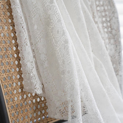 Rideau décoratif floral jacquard Ownkoti avec ourlet