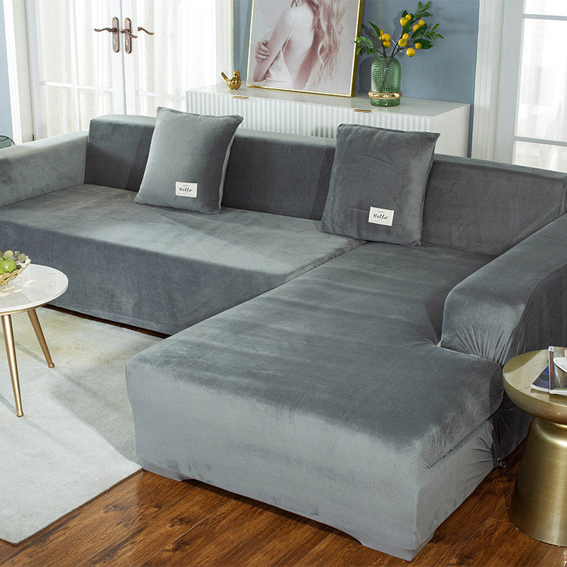 Housse de canapé en daim Ownkoti de couleur pure, élastique