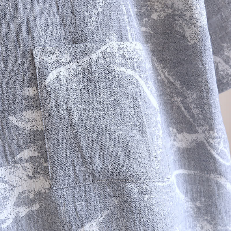 Pyjama peignoir confortable avec peinture à l'encre jacquard