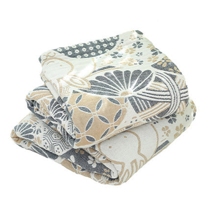 Couette réversible en coton à motif de coquille de lapin