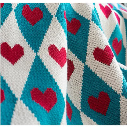 Couverture tricotée décorative Diamond & Love