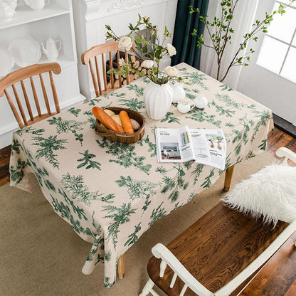 Nappe en coton et lin avec motif Pine Bird