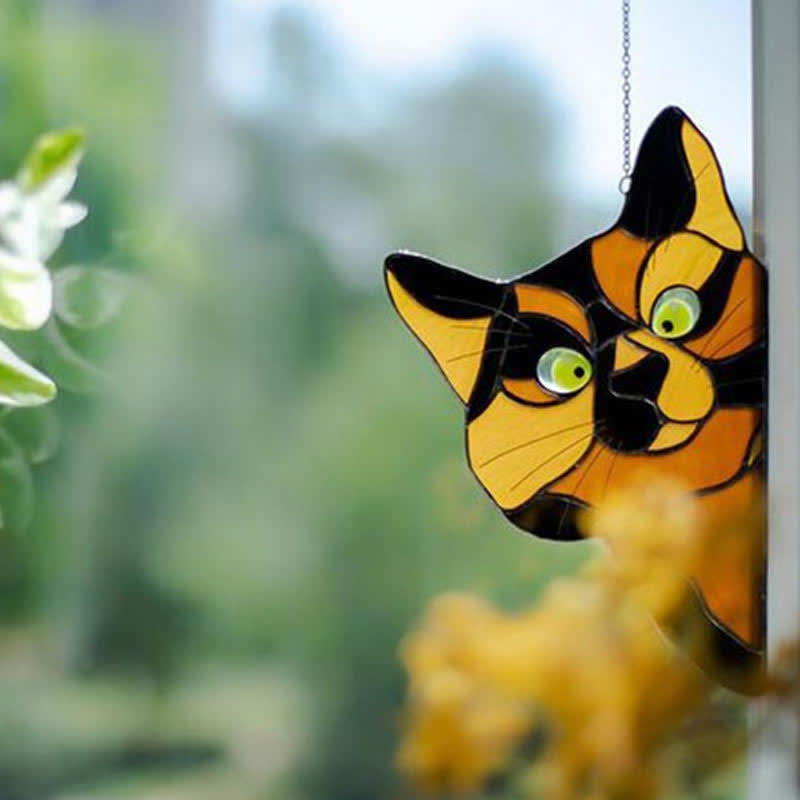 Décoration de fenêtre Ownkoti « Chat tacheté » (achetez-en un, recevez-en un gratuitement)