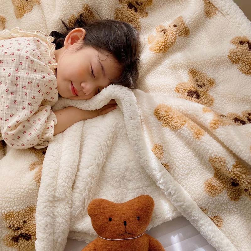Couverture réversible Ownkoti avec un joli motif d'ours