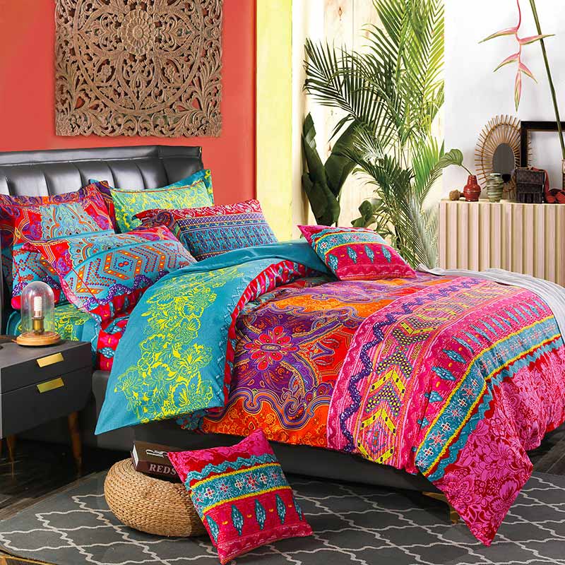 Housse de couette papillon avec taies d'oreiller