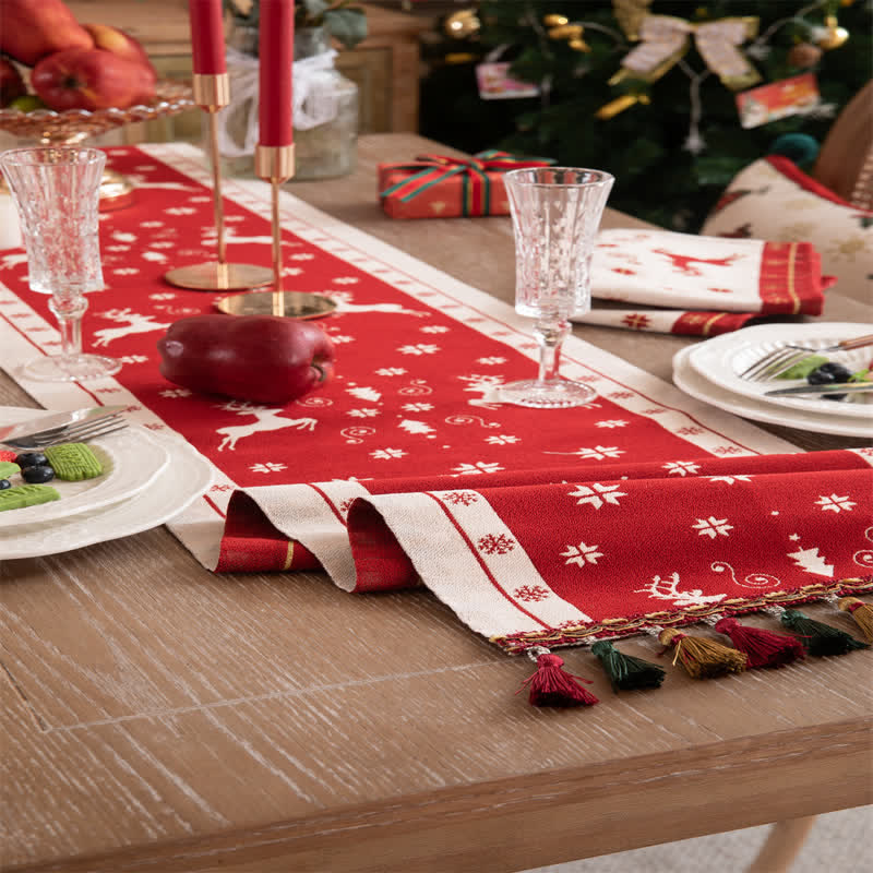 Chemin de table luxueux pour la décoration de Noël