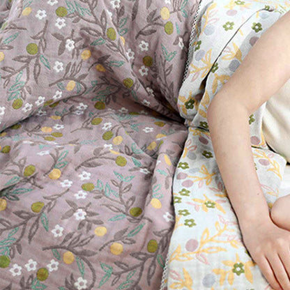 Couette réversible rétro, couette douce à motif floral