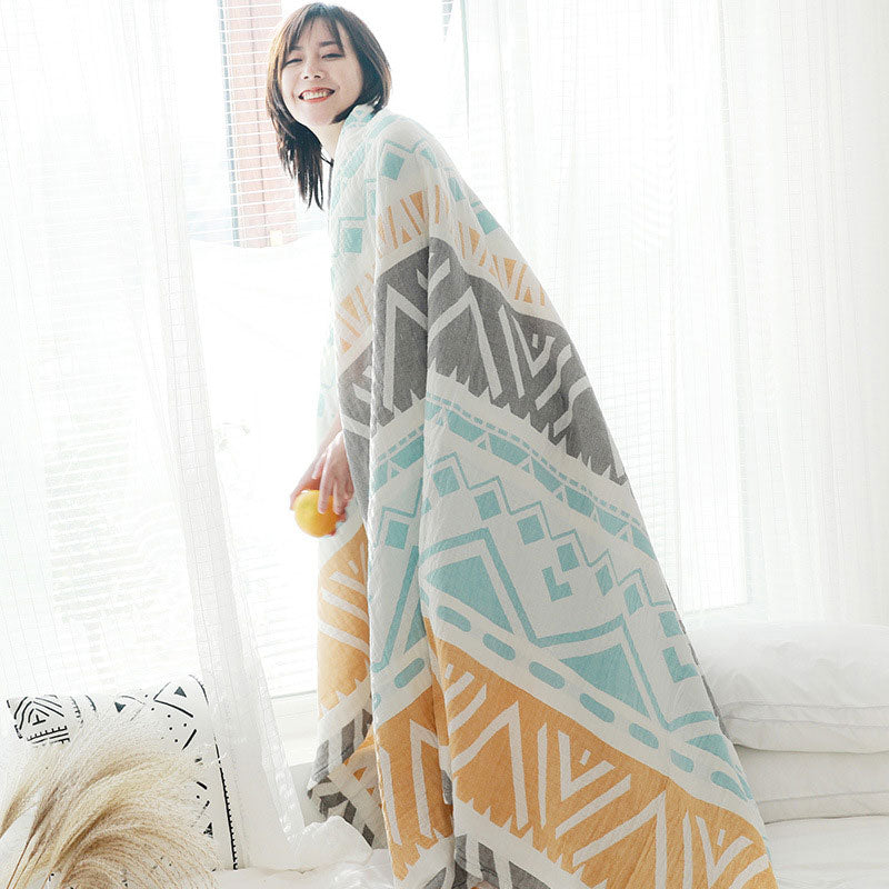 Ownkoti Couette légère en coton avec motif à blocs de couleurs