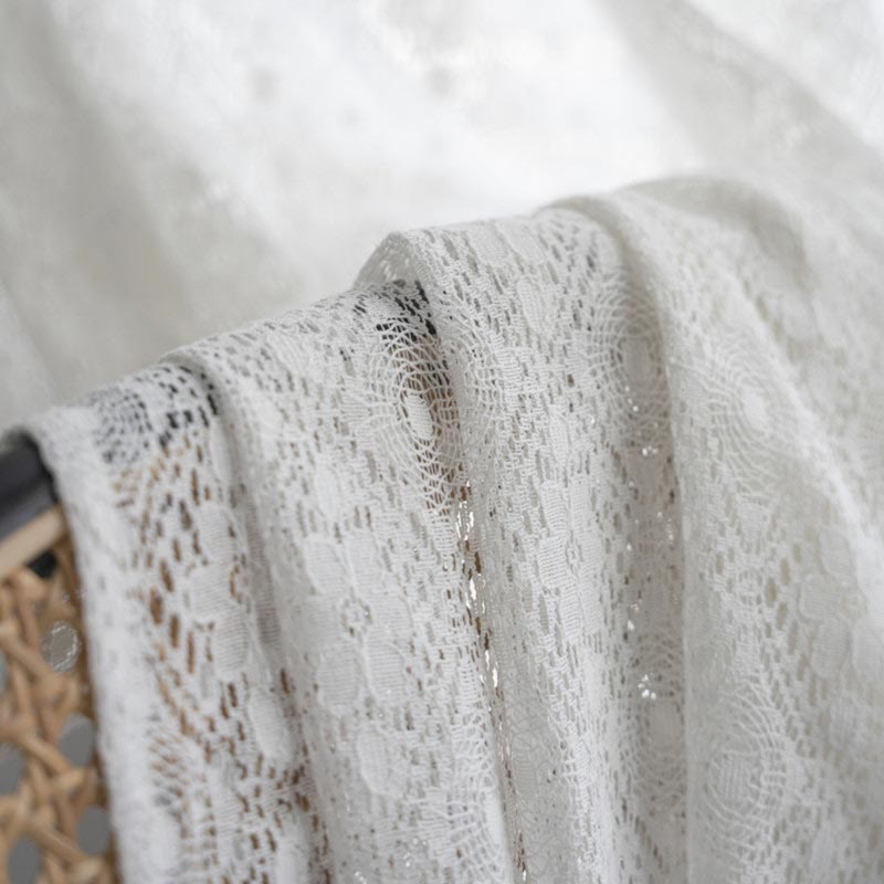 Rideau décoratif floral jacquard Ownkoti avec ourlet