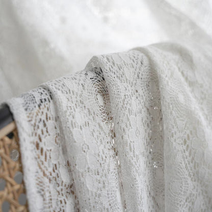 Rideau décoratif floral jacquard Ownkoti avec ourlet
