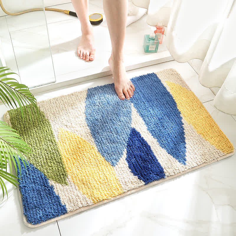 Ownkoti Tapis de sol doux et antidérapant avec motif de feuilles vertes - B - 50 cm x 80 cm - image 4